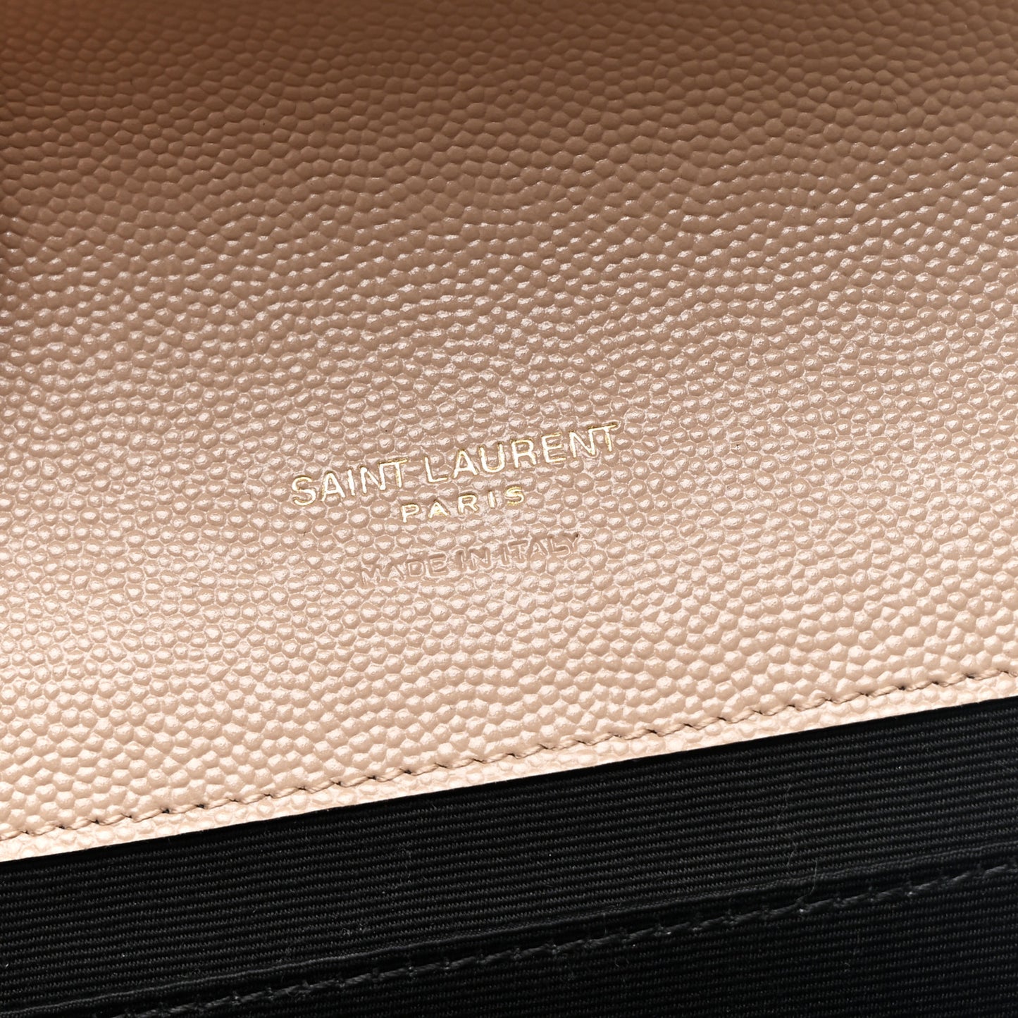 Grain De Poudre Matelasse Chevron Monogram Envelope Clutch Dark Beige