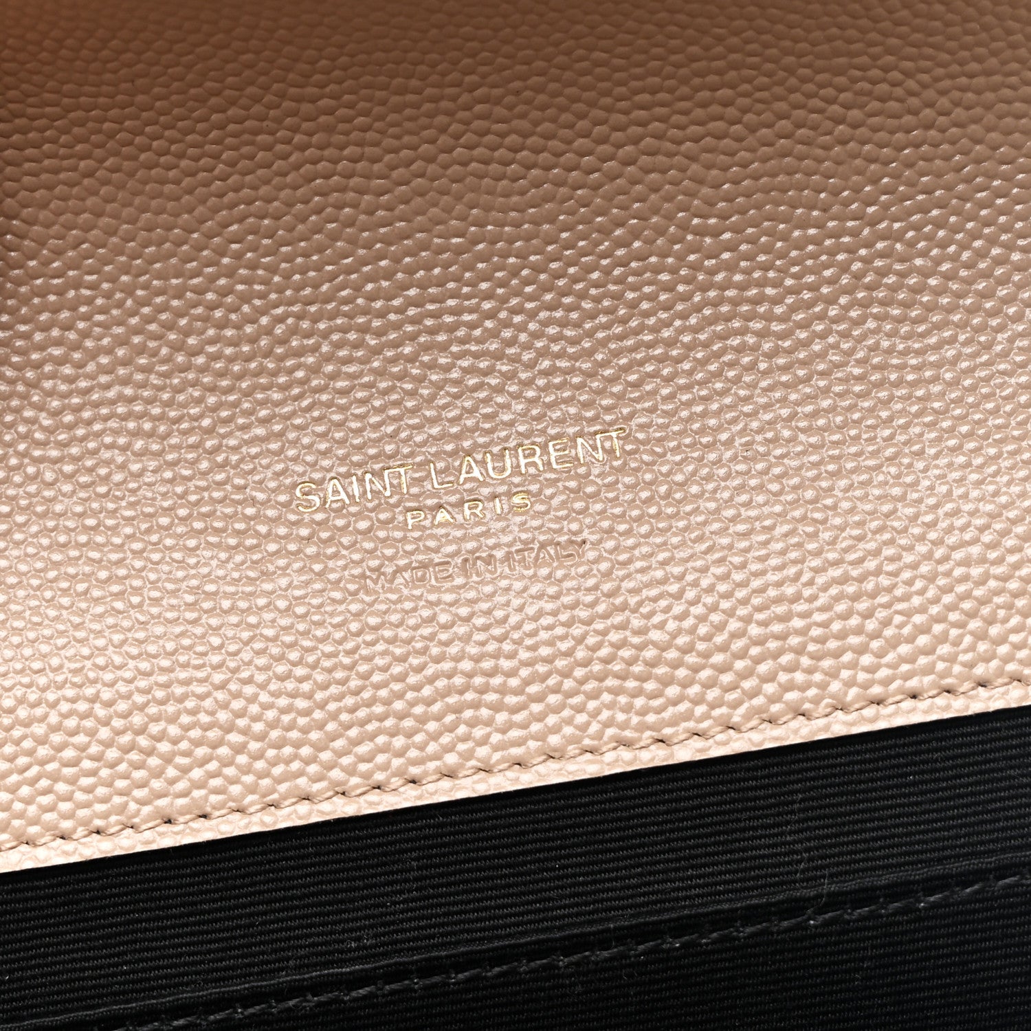 Saint Laurent Grain De Poudre Matelasse Chevron Monogram Envelope Clutch Dark Beige 6 of 7