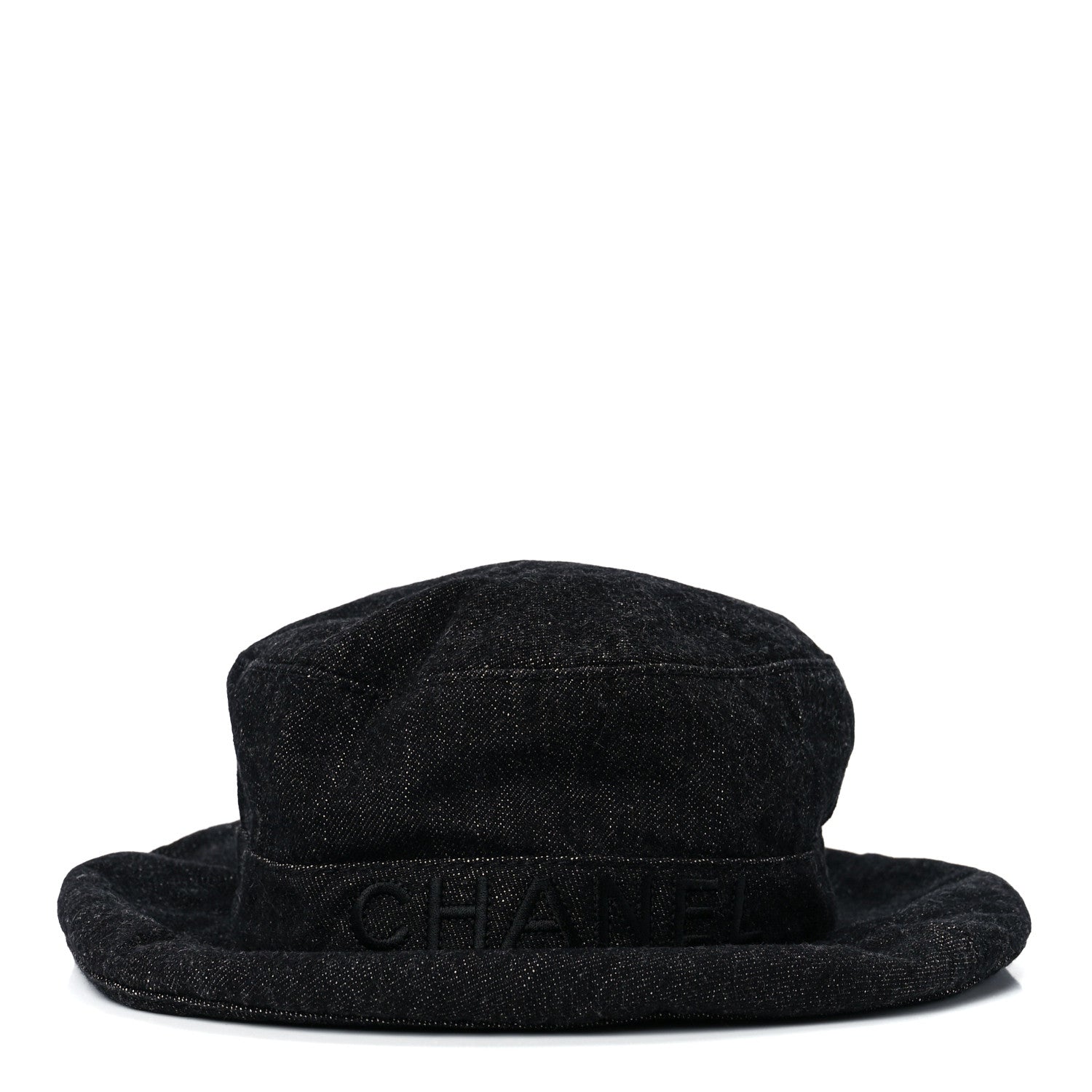 Chanel Denim Logo Bucket Hat S Black 2 of 7