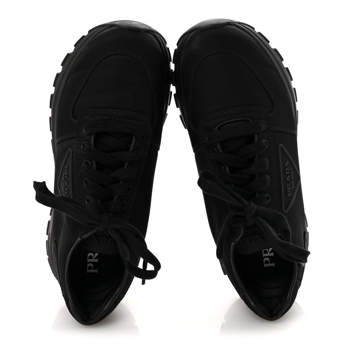 Re-Nylon Gabardine Logo Sneakers 39.5 Black
