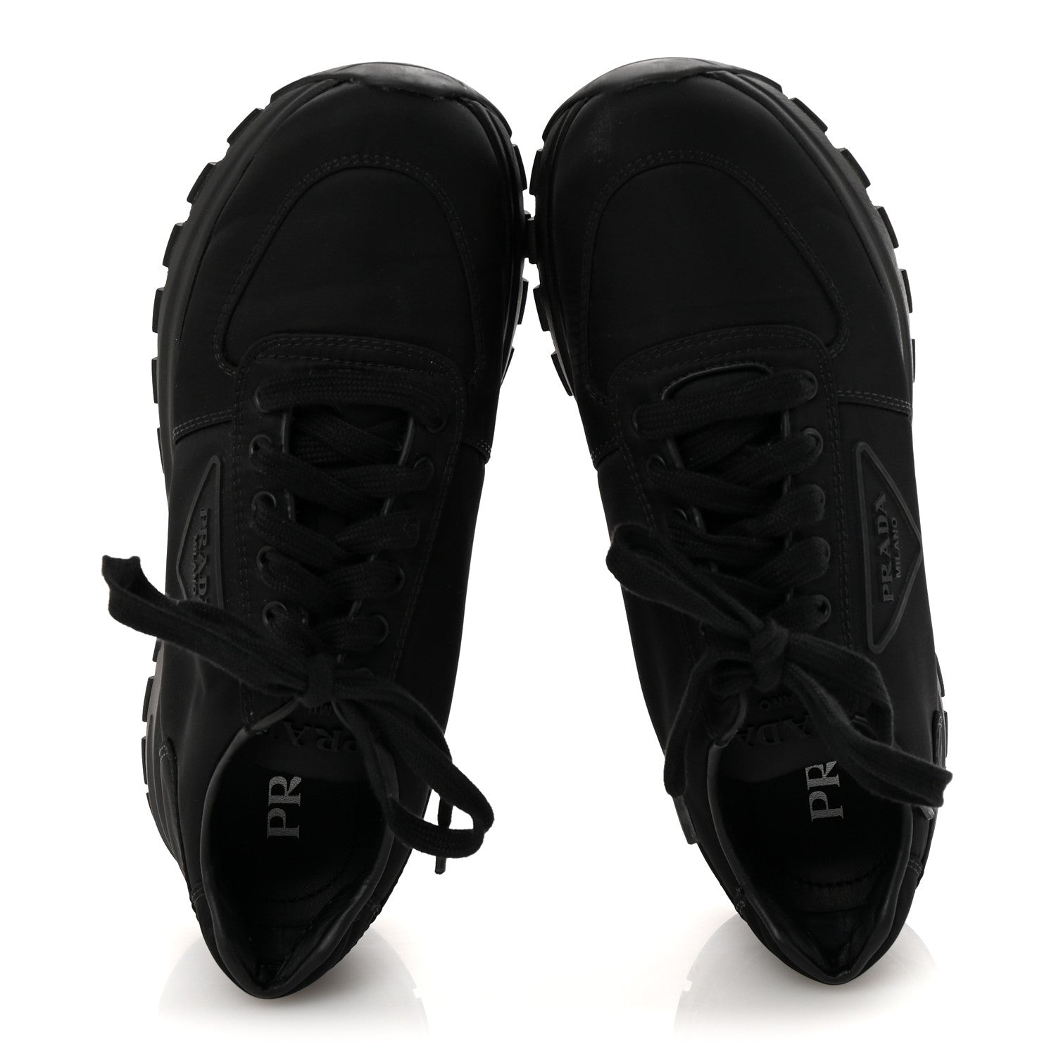 Prada Re-Nylon Gabardine Logo Sneakers 39.5 Black 2 of 7