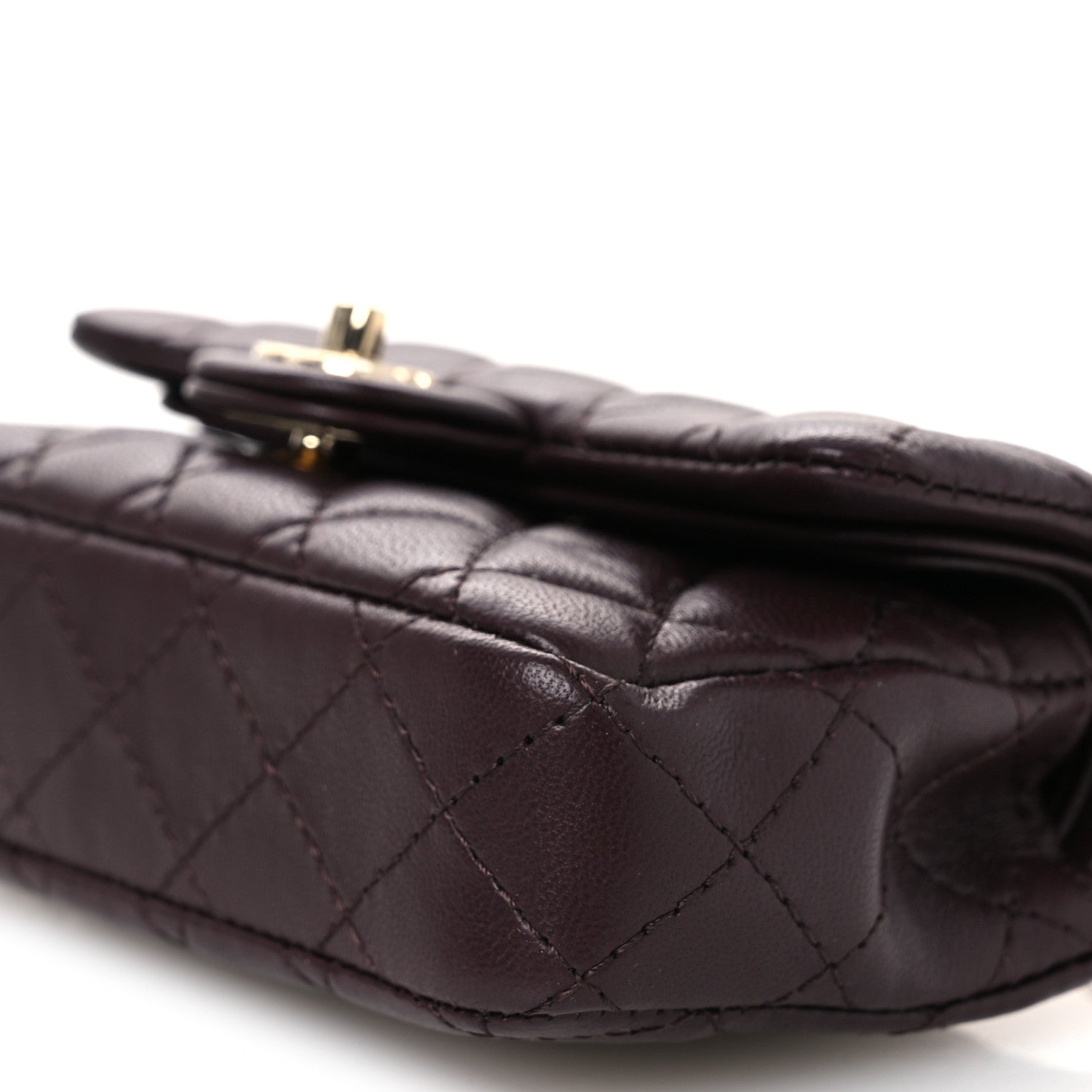 Chanel Lambskin Quilted Mini Flap Bag Charm With Hook Dark Brown 9 of 13