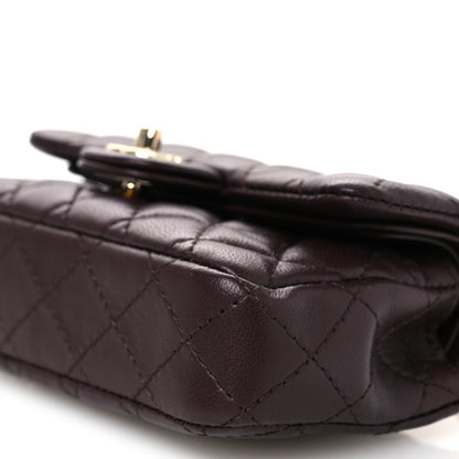 Chanel Lambskin Quilted Mini Flap Bag Charm With Hook Dark Brown 9 of 13