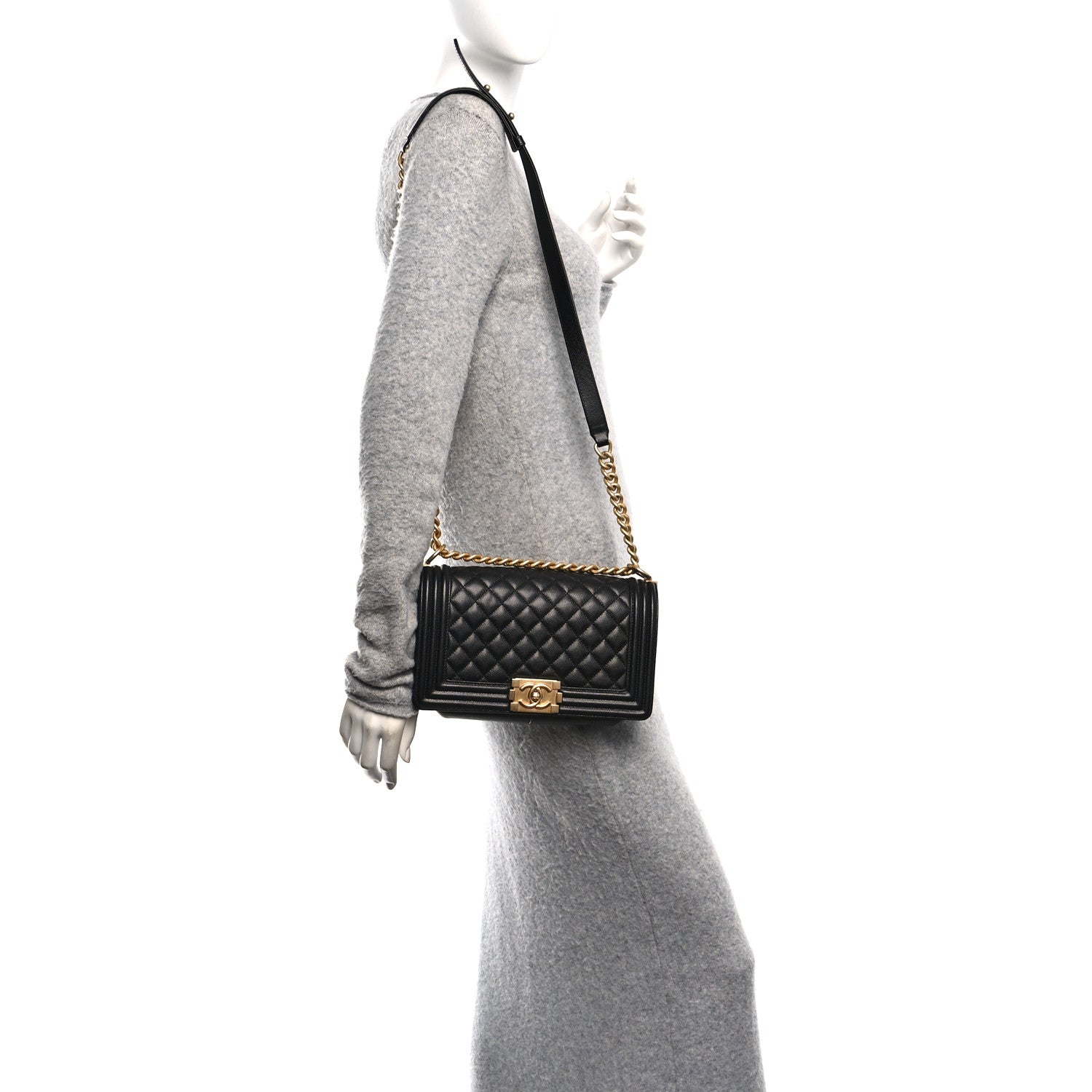 Chanel Caviar Quilted Medium Boy Flap Black 2 of 10