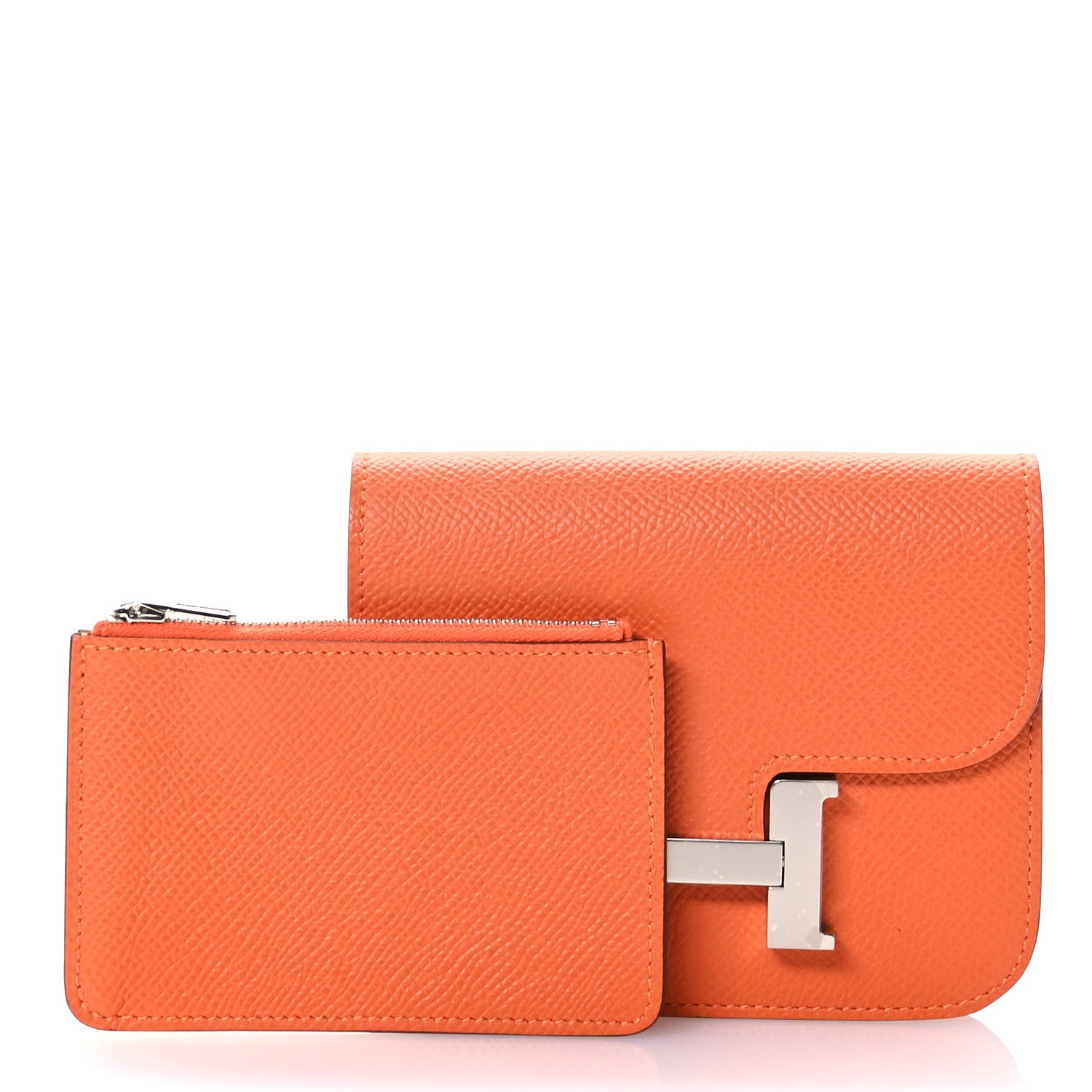 Hermes Epsom Constance Slim Wallet Orange 3 of 9