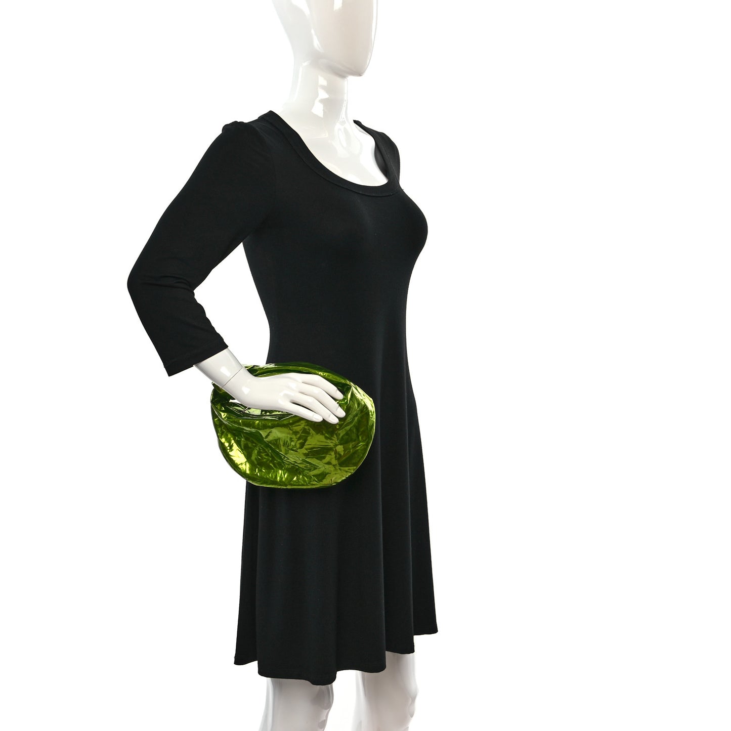 Metallic Crushed Calfskin Mini Jodie Chlorophyll