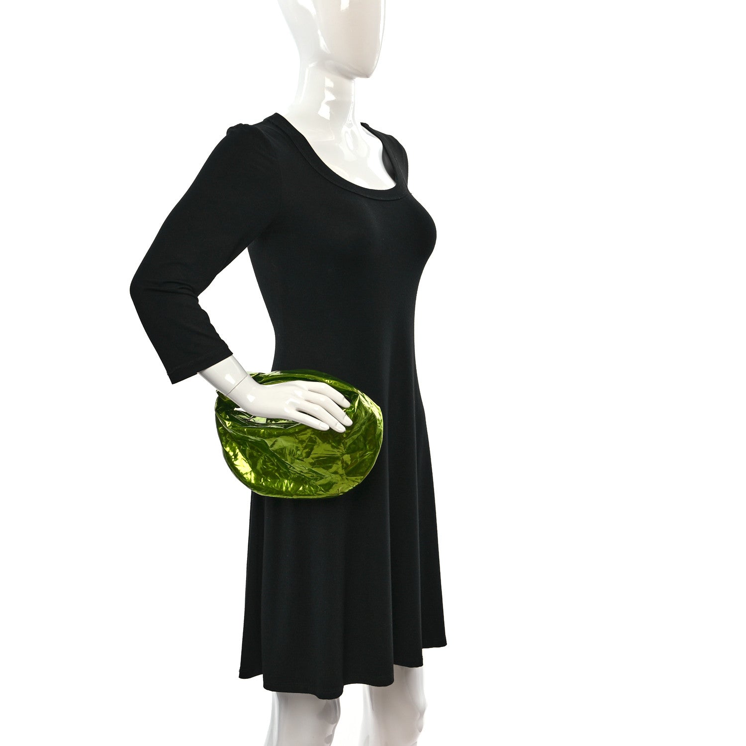 Bottega Veneta Metallic Crushed Calfskin Mini Jodie Chlorophyll 2 of 12