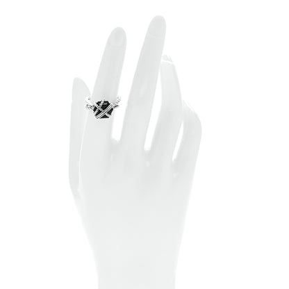 David Yurman Sterling Silver Diamond Black Onyx 10mm Cable Wrap Ring 52 6 2 of 5