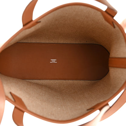 Hermes Swift Toile H Cabas H En Biais 27 Ecru Naturel Gold 5 of 11