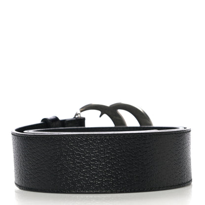 Gucci Textured Dollar Calfskin Nickel Double G 40mm Belt 85 34 Black 2 of 9