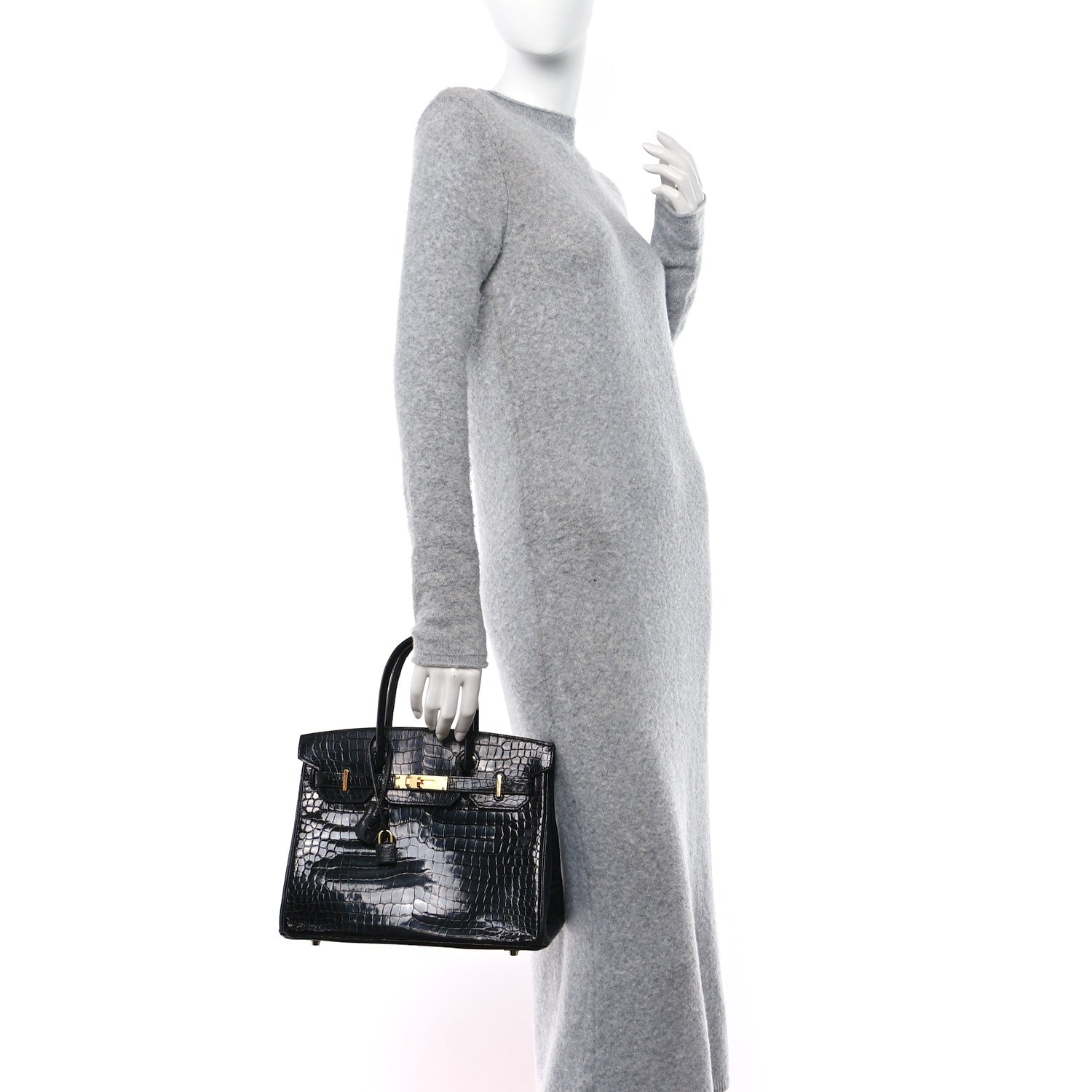 Hermes Shiny Porosus Crocodile Birkin 30 Black 2 of 15