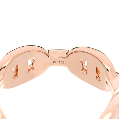 Hermes 18K Rose Gold Diamond PM d'Ancre Enchainee Ring 57 8 8 of 9