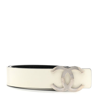 Chanel Patent Calfskin CC Reversible Belt 85 34 Black White 2 of 10