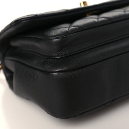Chanel Calfskin Quilted Top Handle Flap Black 8 of 9