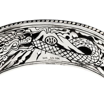 John Hardy Sterling Silver 18K Yellow Gold Legends Naga Hinge Cuff Bracelet 3 of 3
