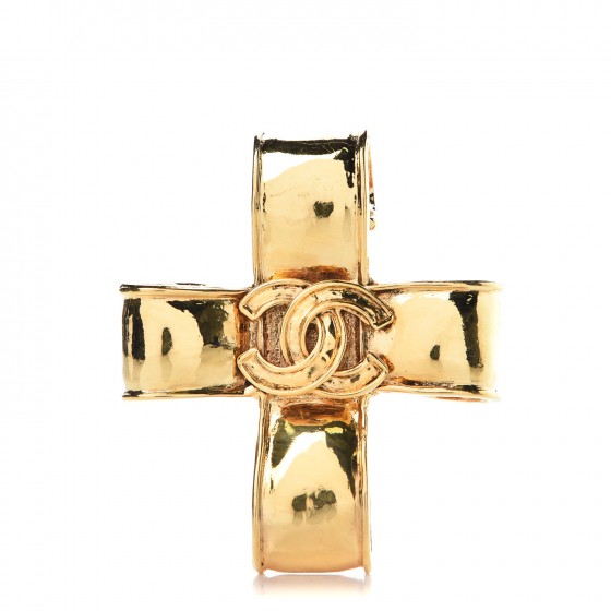 CC Cross Brooch Gold