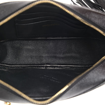 Saint Laurent Grain De Poudre Matelasse Monogram Mini Lou Camera Bag Black 5 of 9