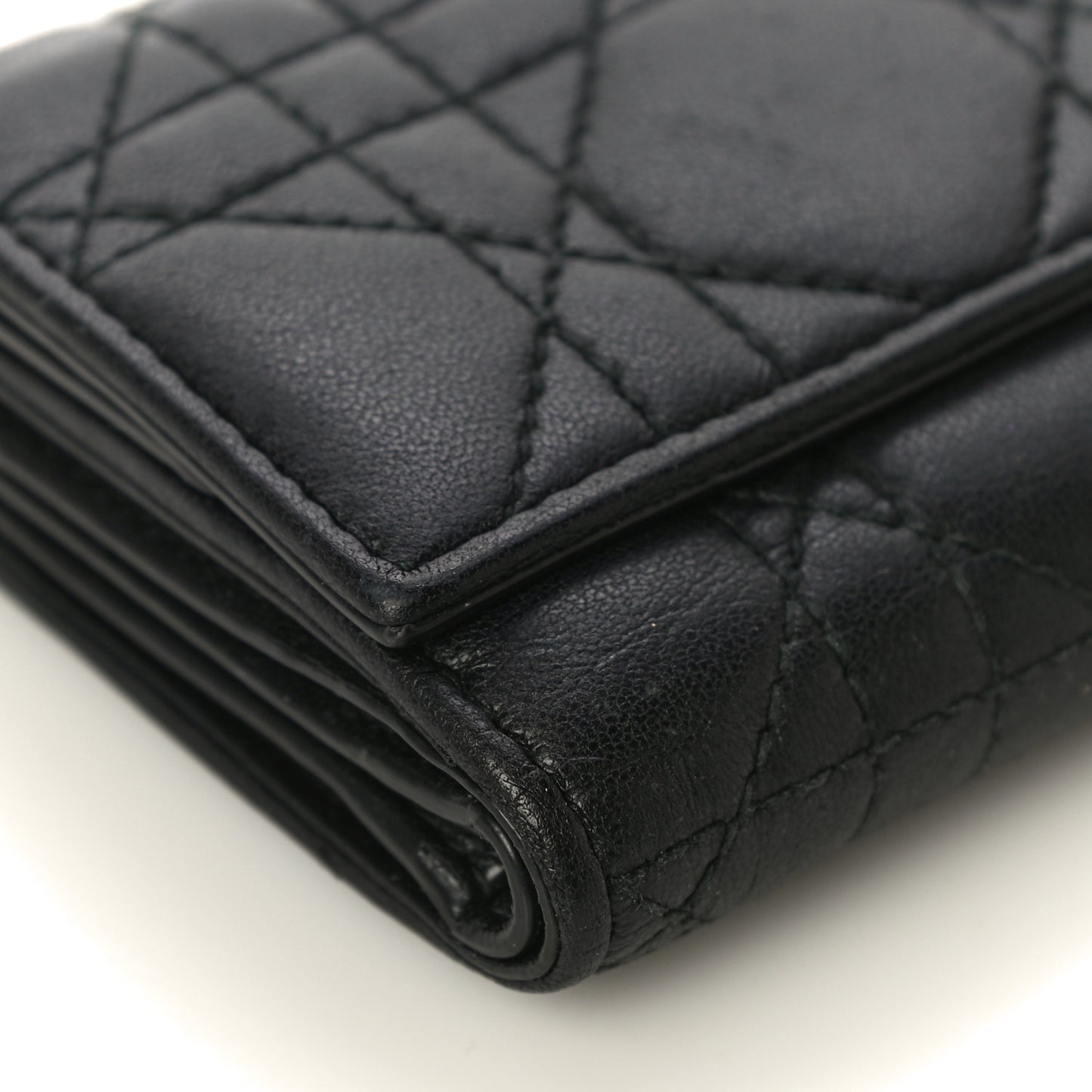 Lambskin Cannage Lady Dior Lotus Wallet Black