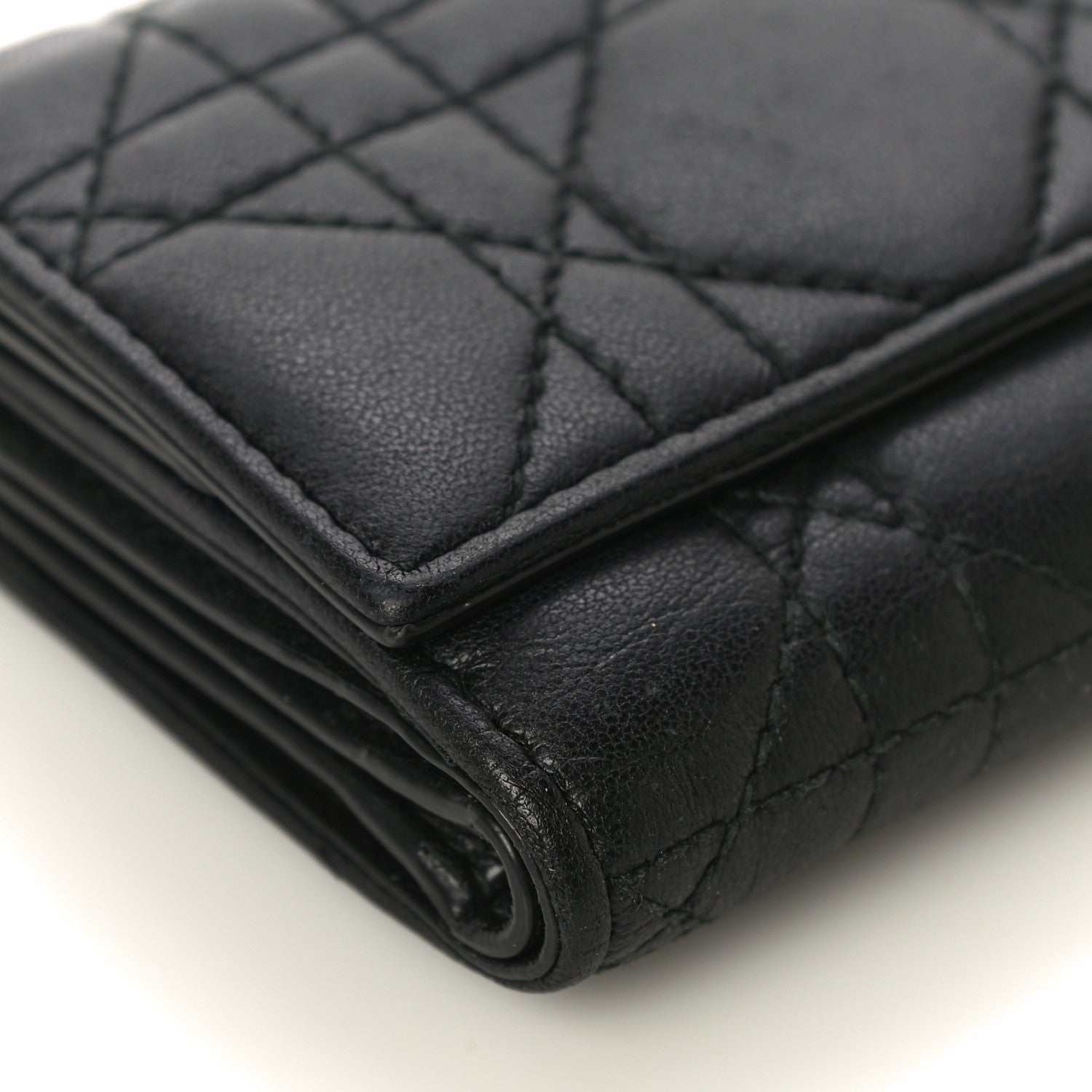 Christian Dior Lambskin Cannage Lady Dior Lotus Wallet Black 9 of 15
