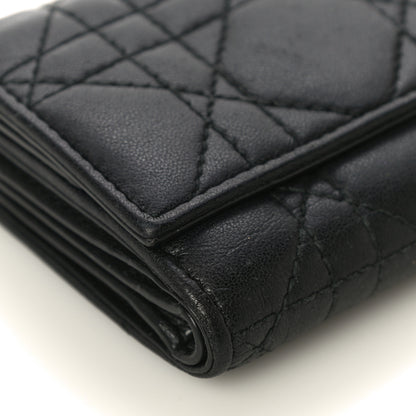 Christian Dior Lambskin Cannage Lady Dior Lotus Wallet Black 9 of 15
