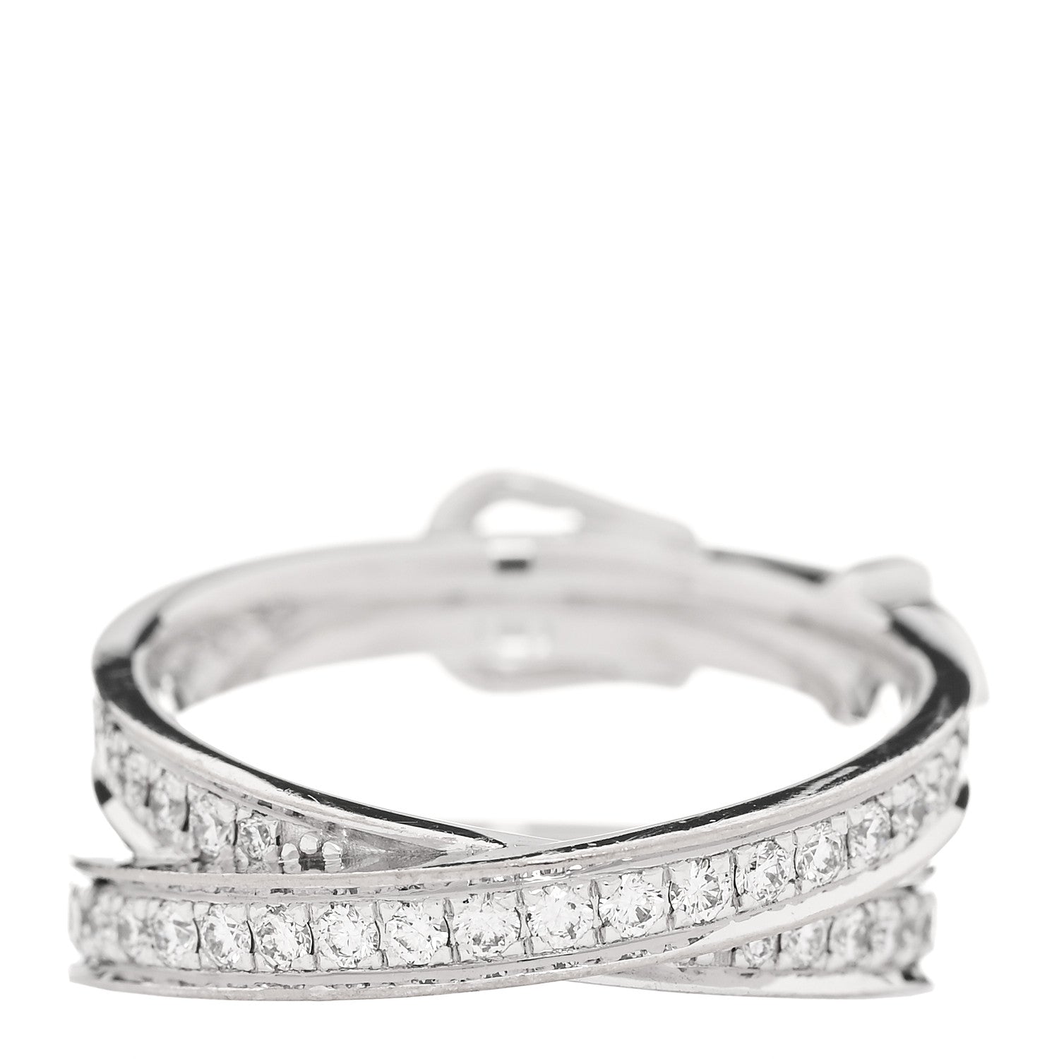 Hermes 18K White Gold Diamond MM Etriviere Ring 54 7 3 of 5