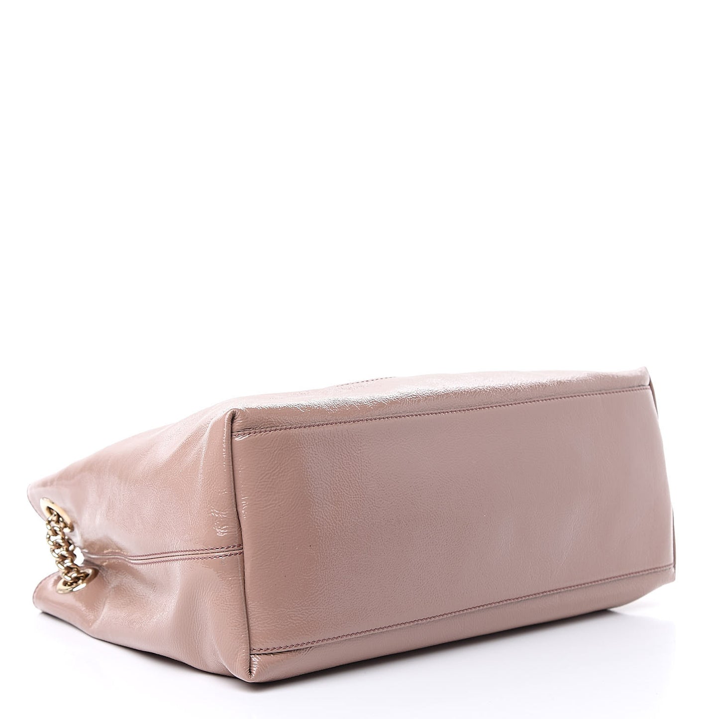 Patent Medium Soho Chain Shoulder Bag Dark Cipria