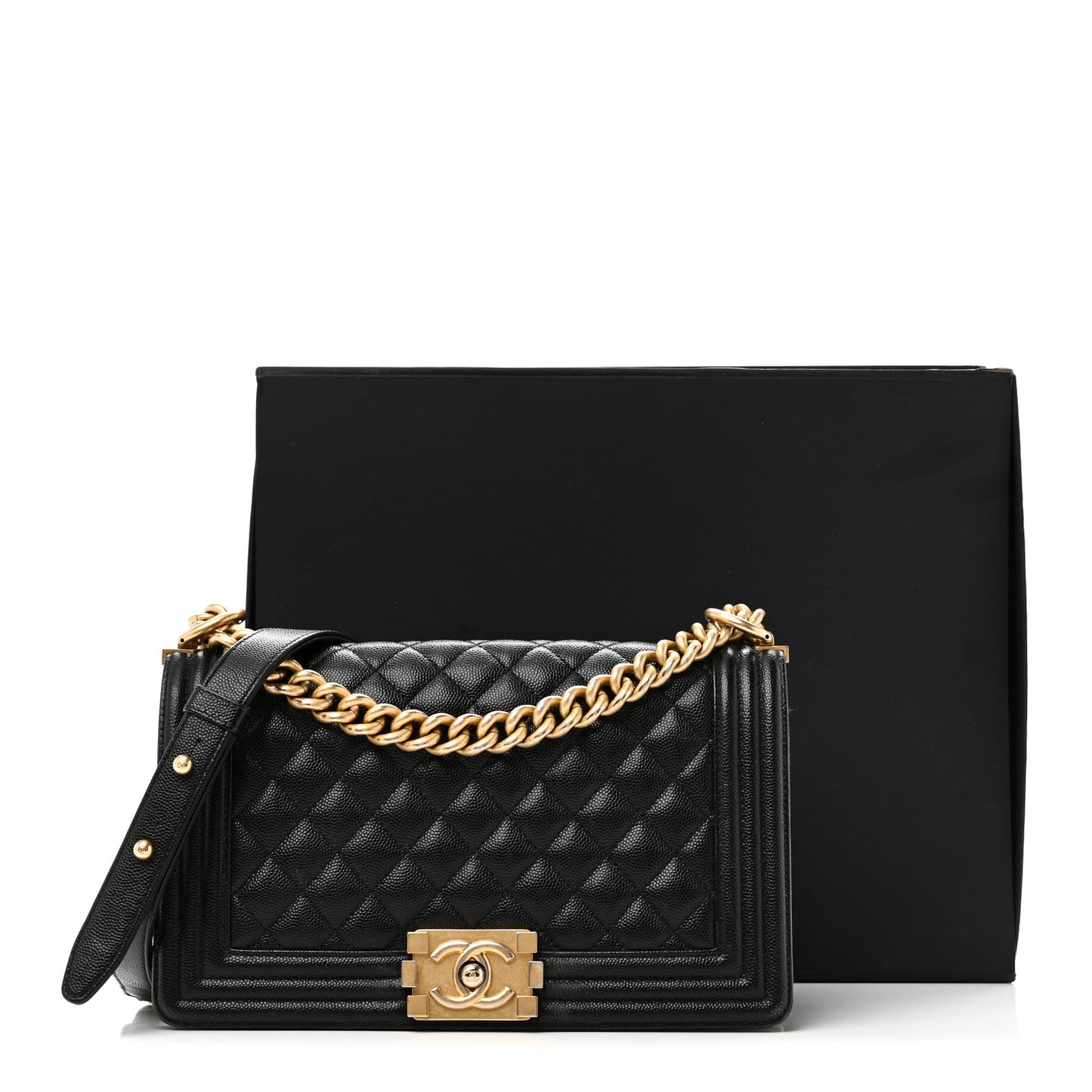 Caviar Quilted Medium Boy Flap Black