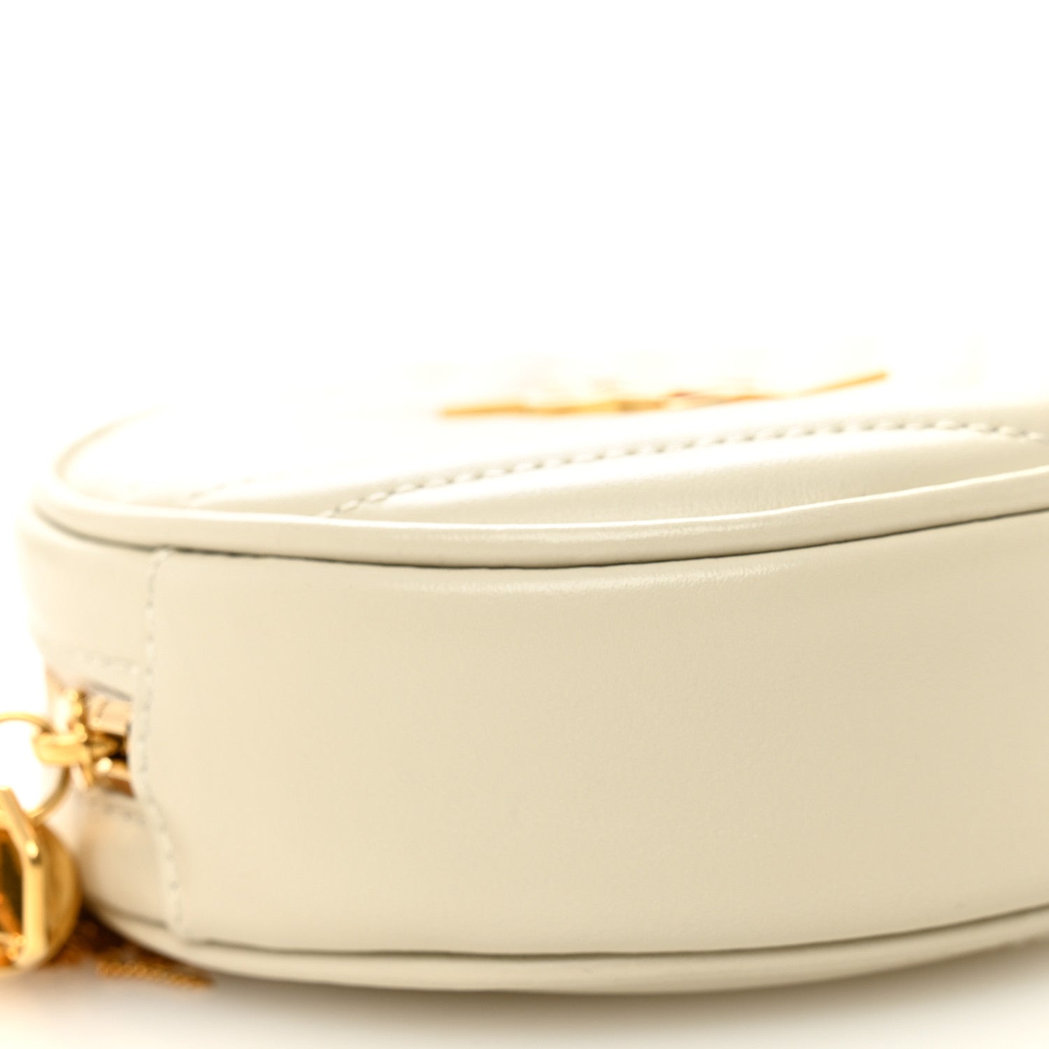 Saint Laurent Calfskin Matelasse Chevron Quilted Baby Round Vinyle Belt Bag Blanc Vintage 9 of 10
