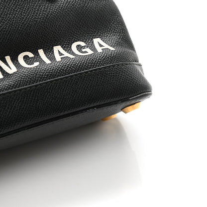 Balenciaga Signature Grained Calfskin XXS Ville Top Handle Bag Black White 12 of 14