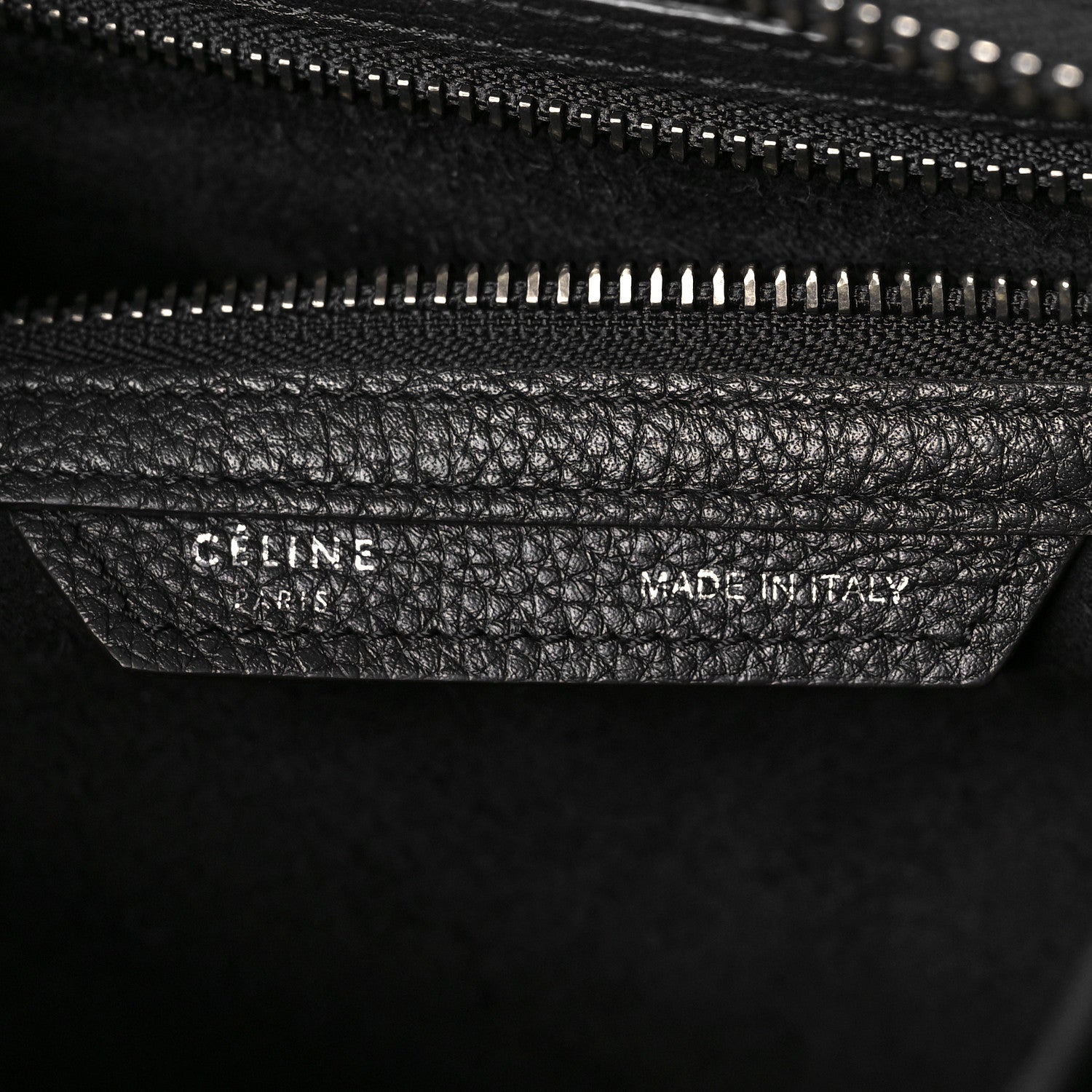 Celine Drummed Calfskin Mini Luggage Black 6 of 10