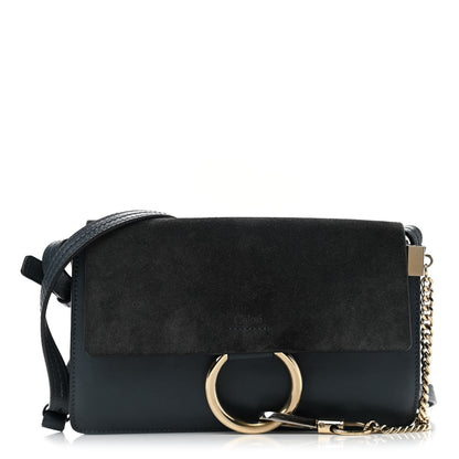 Chloe Suede Calfskin Small Faye Shoulder Bag Denim Blue 1 of 11