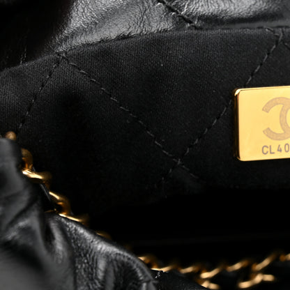 Chanel Shiny Calfskin Quilted Pearl CC Chain Mini Chanel 22 Black 7 of 10