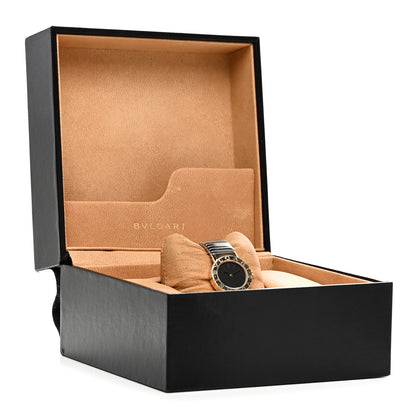 Bulgari Stainless Steel 18K Yellow Gold 23mm Tubogas Quartz Watch Black 5 of 5