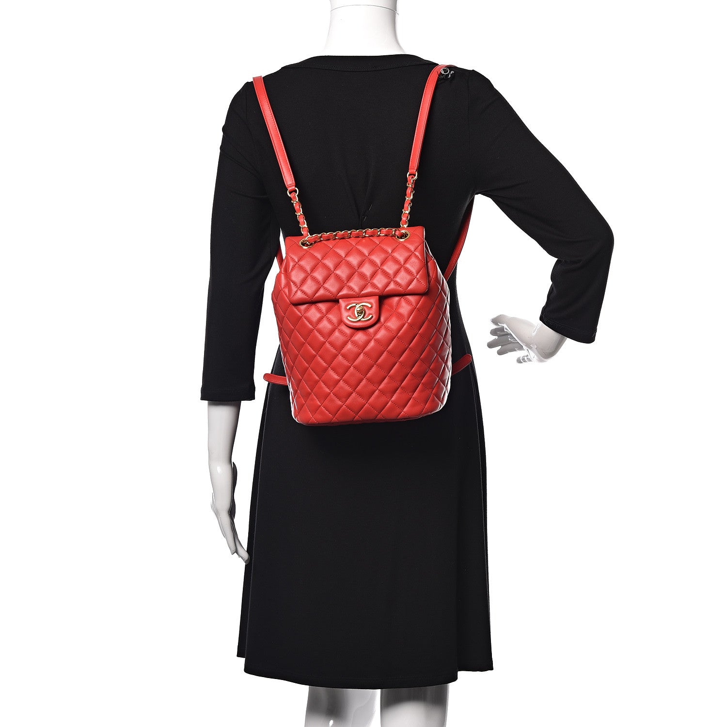 Chanel Lambskin Quilted Small Urban Spirit Backpack Red 2 of 9