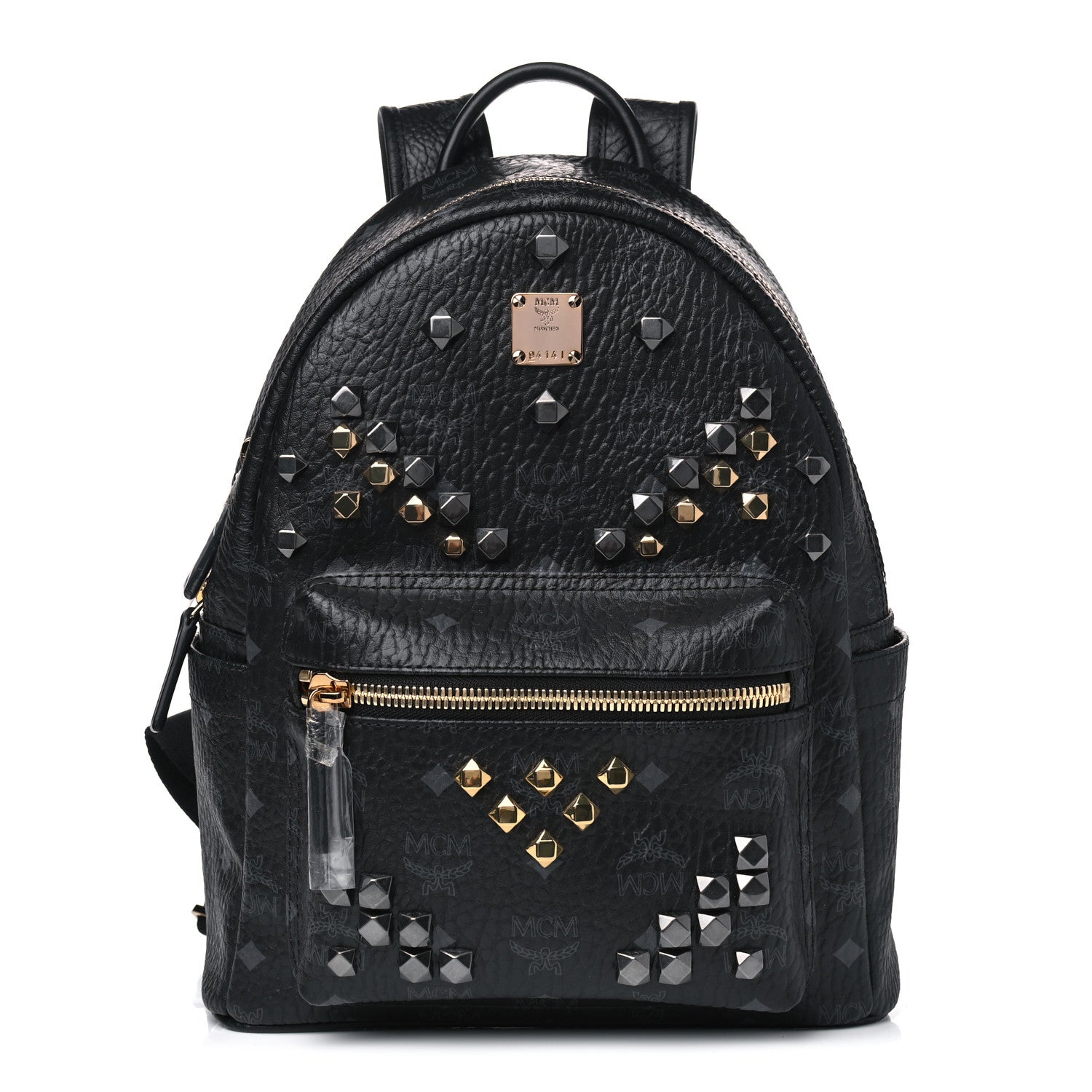 MCM Visetos Studded Small Stark M Backpack Black 1 of 4