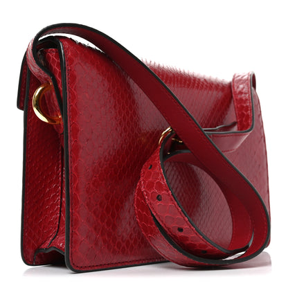Gucci Snakeskin Small Torchon GG Ring Shoulder Bag Red 3 of 11