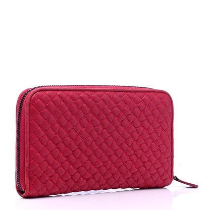 Bottega Veneta Nappa Bubble Quilted Zip Around Wallet Fuchsia 2 of 6