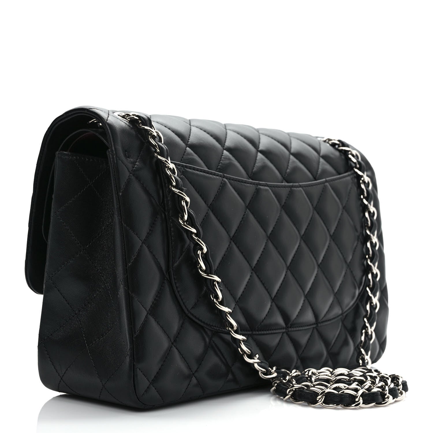 Chanel Lambskin Quilted Jumbo Double Flap Black 2 of 8