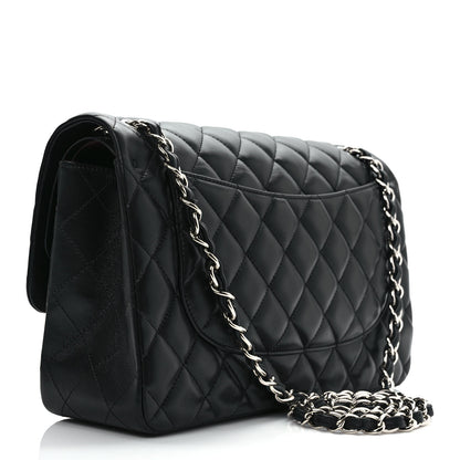 Chanel Lambskin Quilted Jumbo Double Flap Black 2 of 8