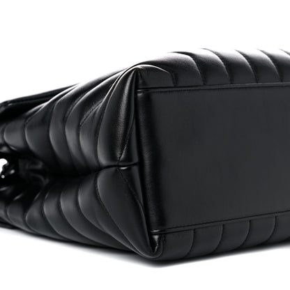 Saint Laurent Calfskin Y Quilted Monogram Medium Loulou Chain Satchel Black 9 of 12