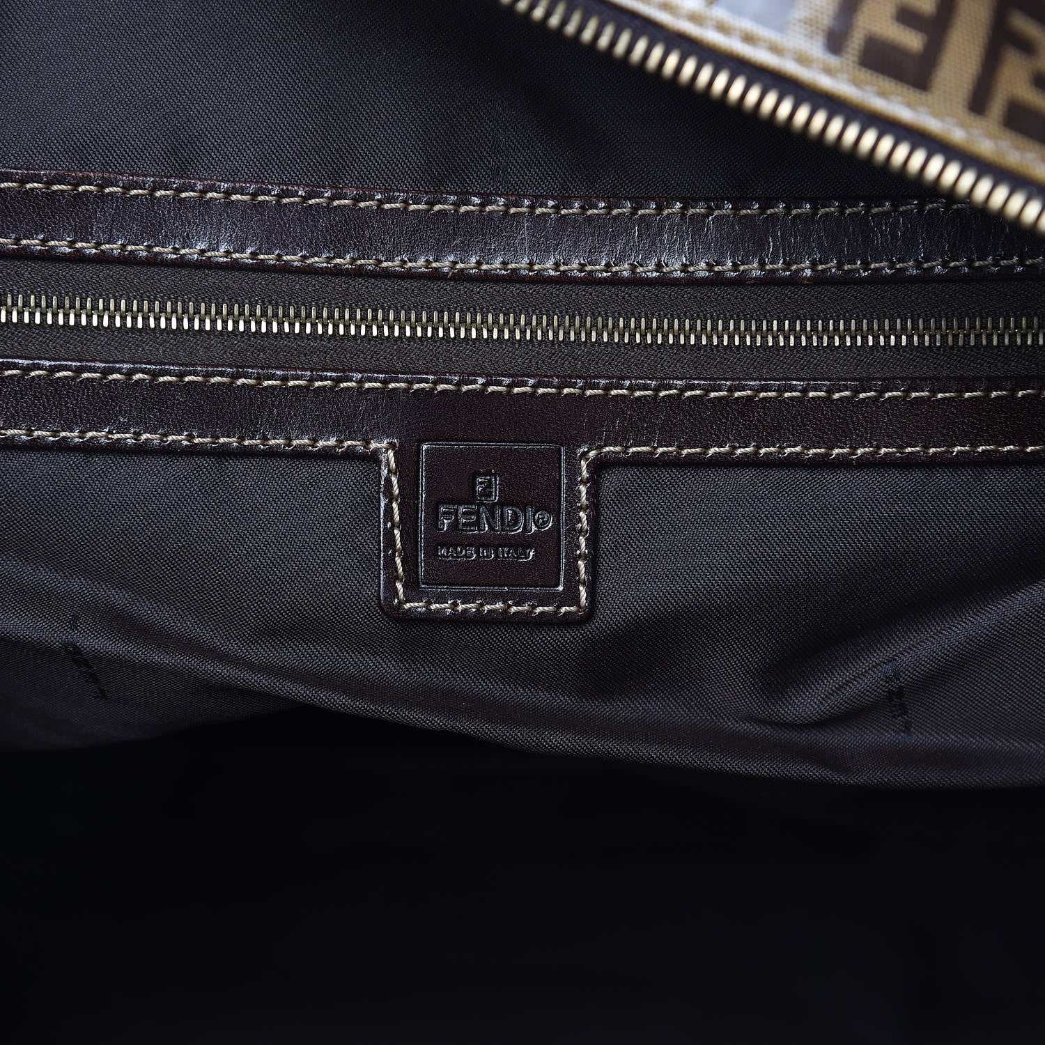 Fendi Vinyl Zucchino Large Tote Tobacco 6 of 16