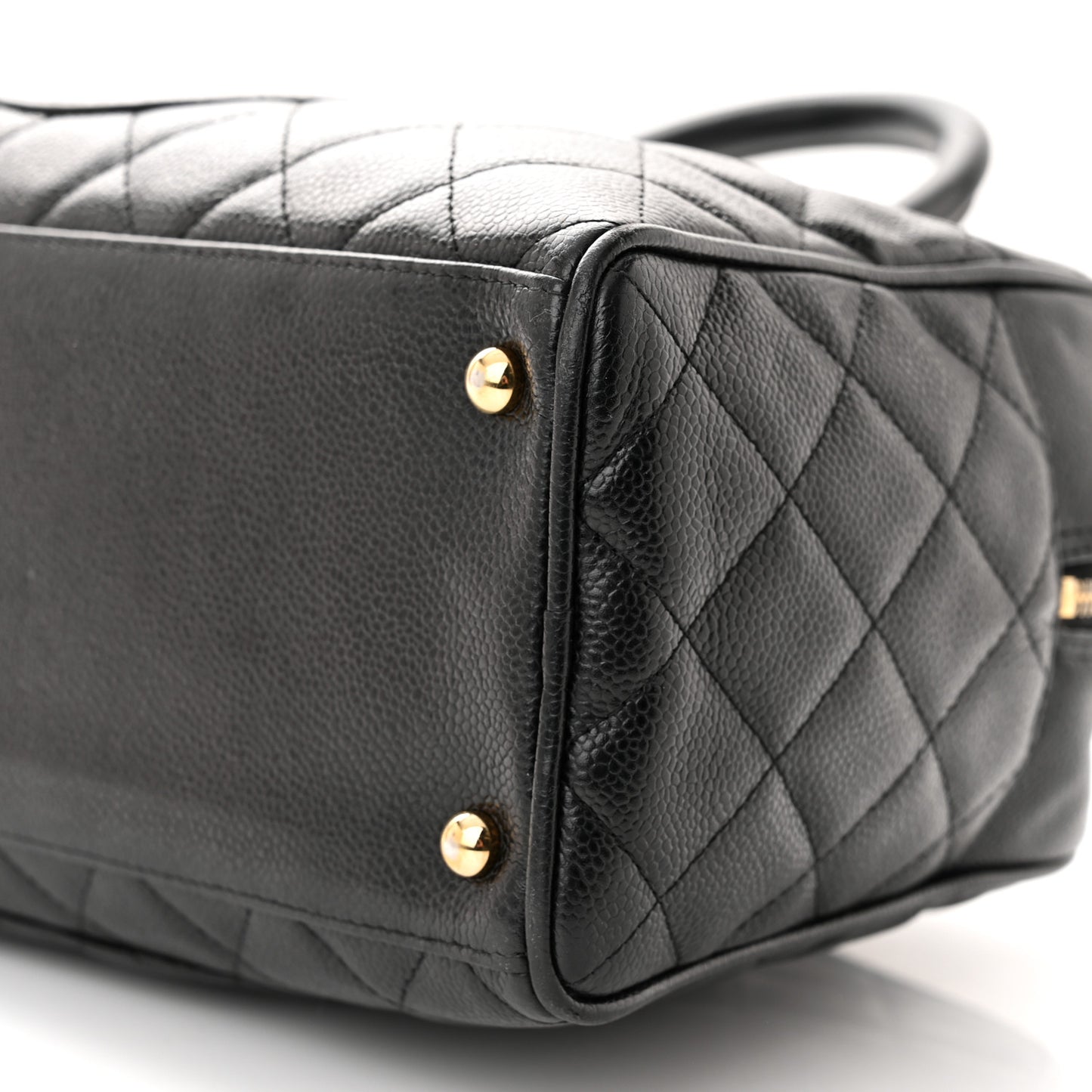 Caviar Quilted Large Bowler Black