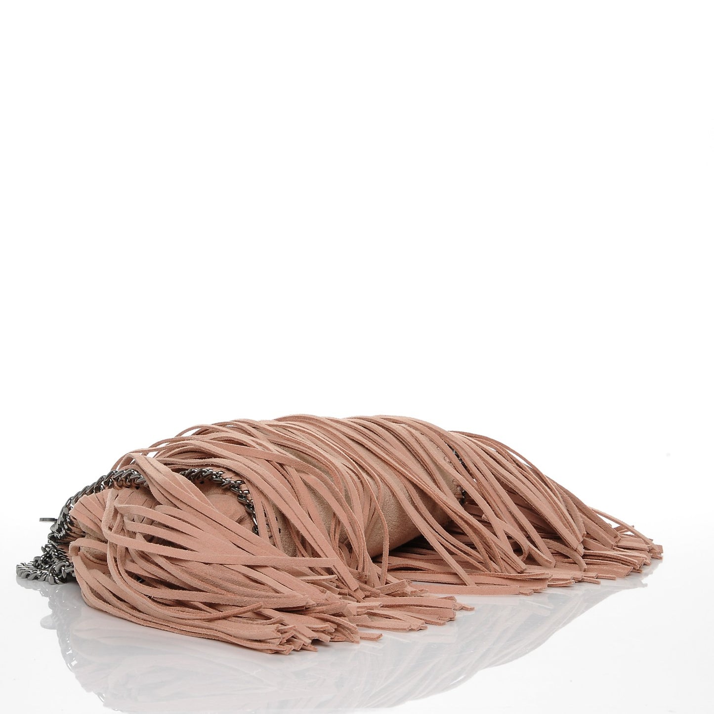 Shaggy Deer Fringe Tiny Falabella Tote Powder