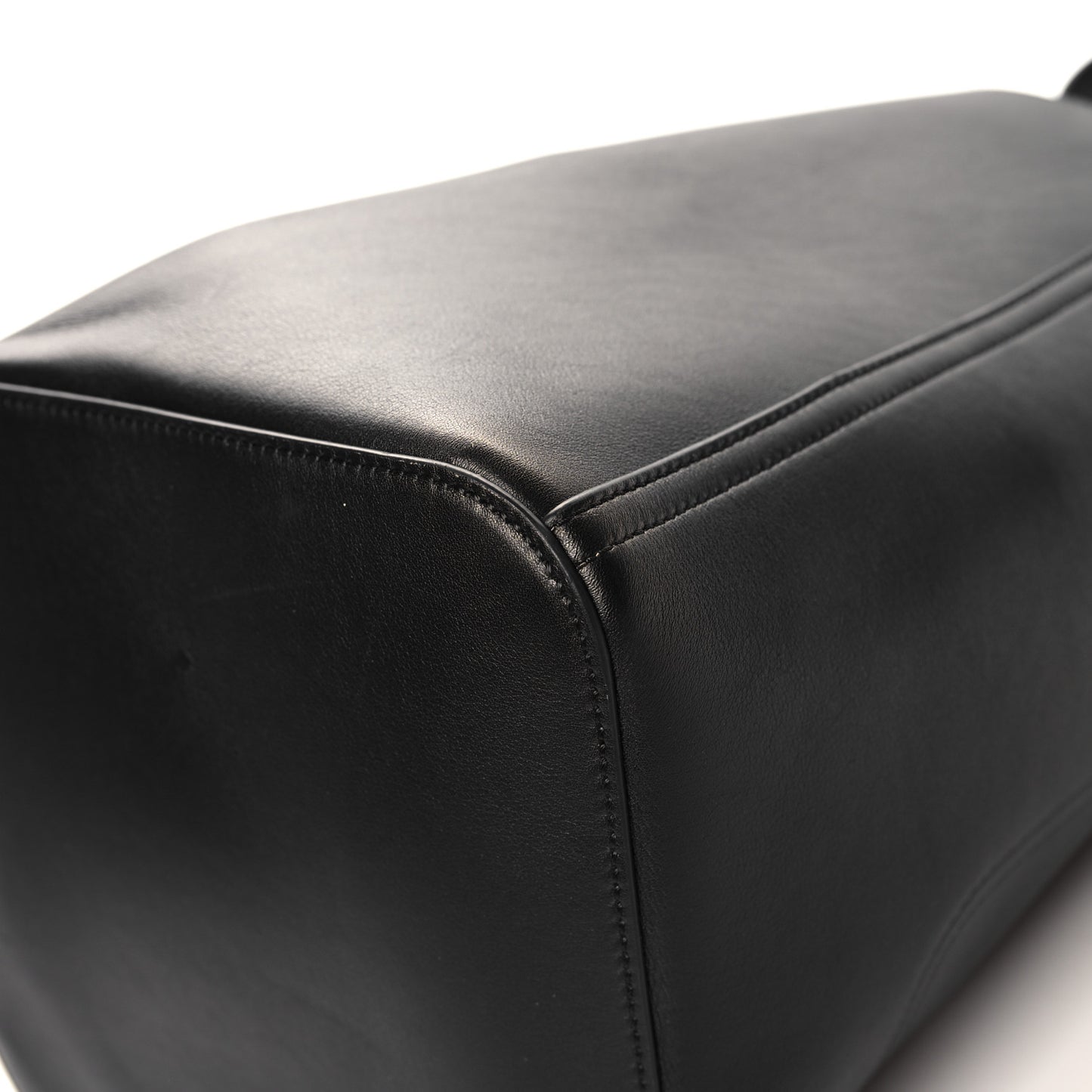 Smooth Calfskin Medium Pebble Bucket Bag Black