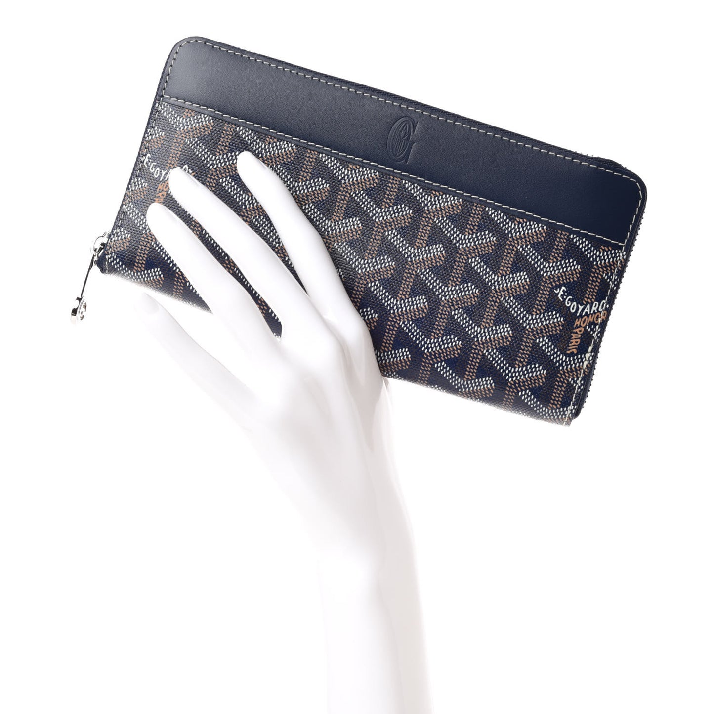 Goyardine Matignon Zip Around GM Wallet Navy