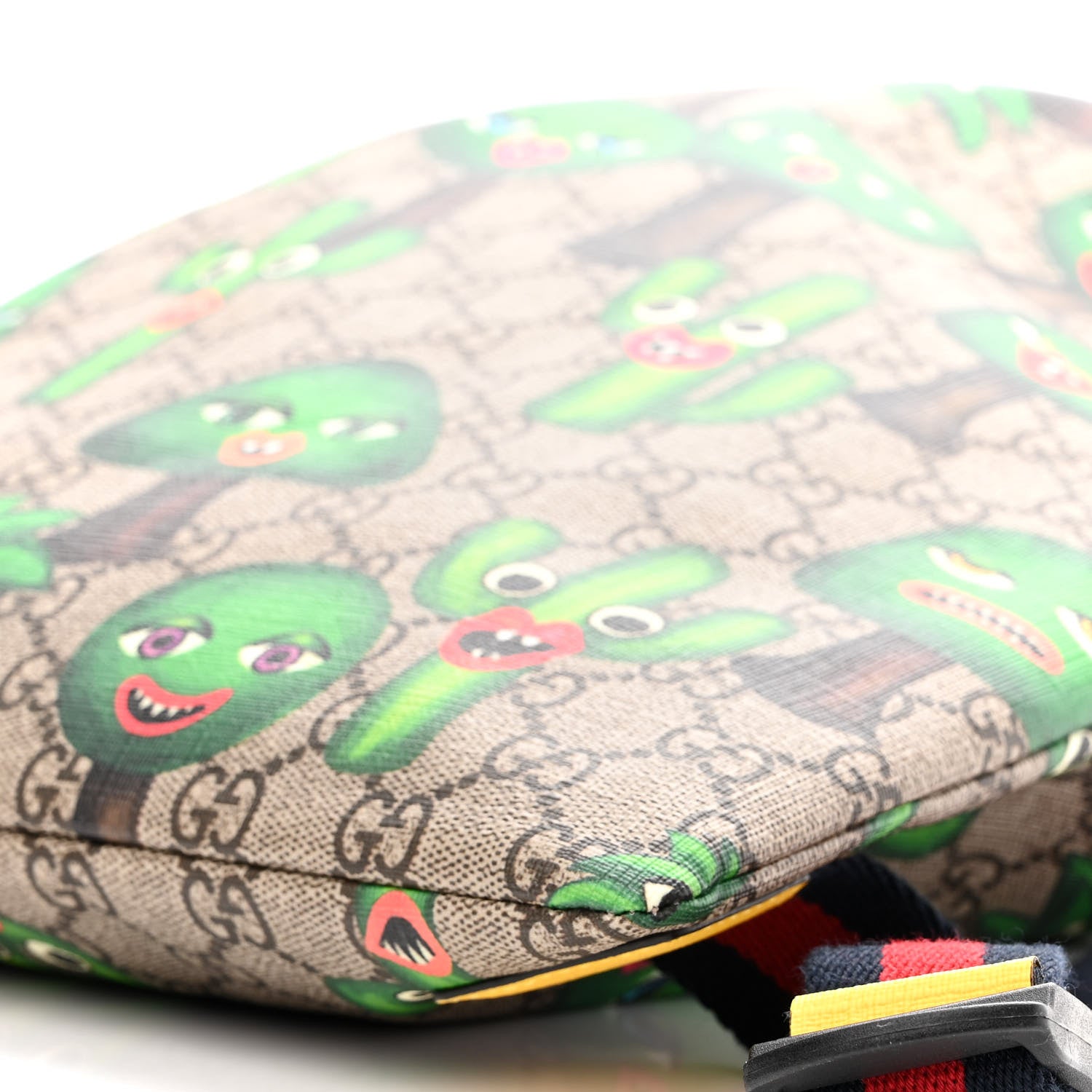 Gucci Soft GG Supreme Monogram Smiling Plants Childrens Drawstring Backpack Beige Ebony Multicolor Crop 11 of 11