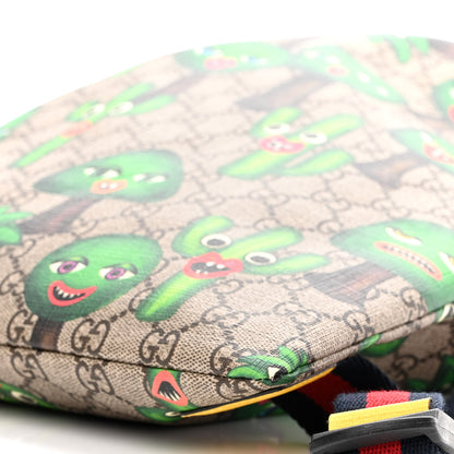 Gucci Soft GG Supreme Monogram Smiling Plants Childrens Drawstring Backpack Beige Ebony Multicolor Crop 11 of 11
