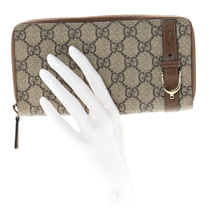 Gucci GG Supreme Monogram Nice Zip Around Wallet Maple Brown 2 of 7