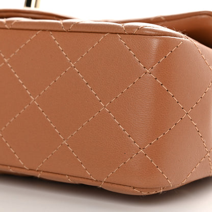 Chanel Lambskin Quilted Mini Rectangular Flap Brown 10 of 11