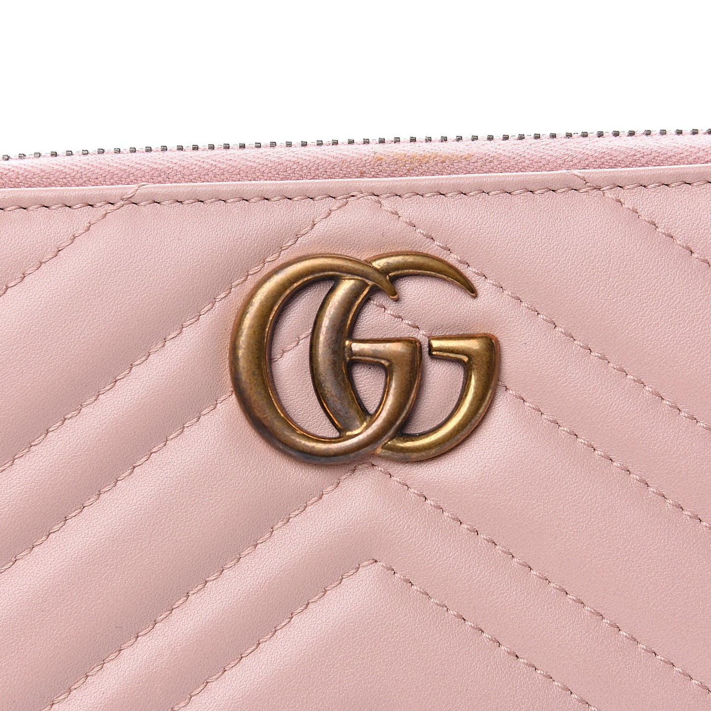 Calfskin Matelasse GG Marmont Zip Around Wallet Perfect Pink